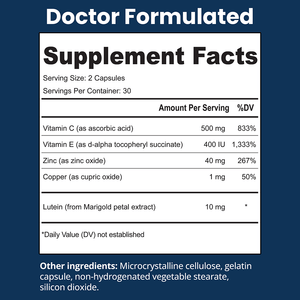 VisiVite AREDS Lutein Plus Eye Vitamin Formula - 30 Day Supply .